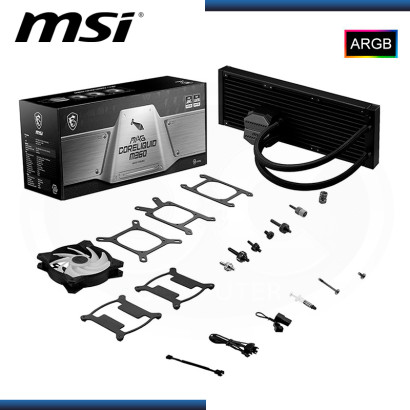 MSI MAG CORELIQUID M360 ARGB BLACK REFRIGERACION LIQUIDO AMD/INTEL (PN:306-7ZW4R24-813)