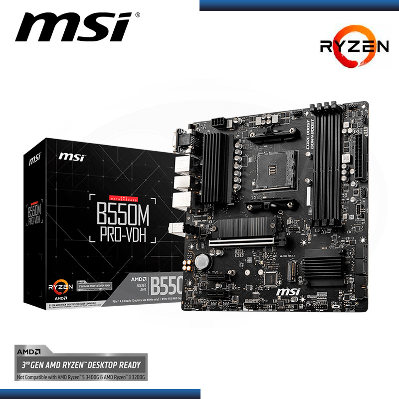 PLACA MSI B550M PRO VDH AMD RYZEN DDR4 AM4 (PN:911-7C95-074)