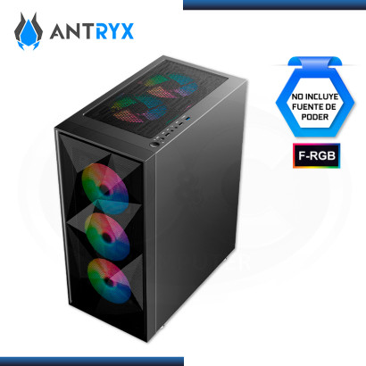 CASE ANTRYX RX-250 F-RGB BLACK SIN FUENTE VIDRIO TEMPLADO USB 3.0/USB 2.0 (PN:AC-RX250KFR)