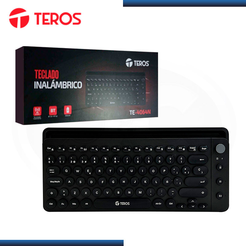 TECLADO TEROS TE-4064N BLACK WIRELESS & BLUETOOTH  80 TECLAS