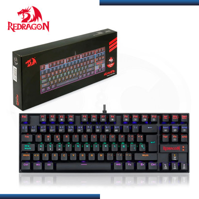 TECLADO REDRAGON KUMARA K552 BLACK RAINBOW MECANICO SWITCH RED ESPAÑOL (PN:K552-KR-SPS BLACK)