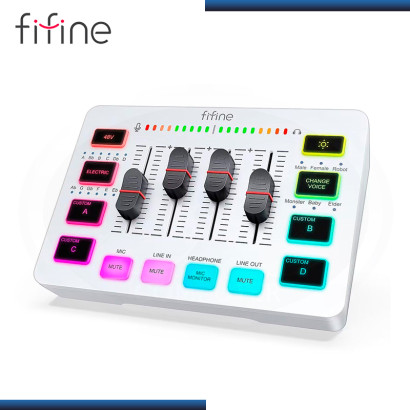 FIFINE AMPLIGAME SC3 WHITE RGB CON ENTRADA XLR/AURICULARES MEZCLADOR USB