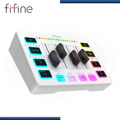 FIFINE AMPLIGAME SC3 WHITE RGB CON ENTRADA XLR/AURICULARES MEZCLADOR USB