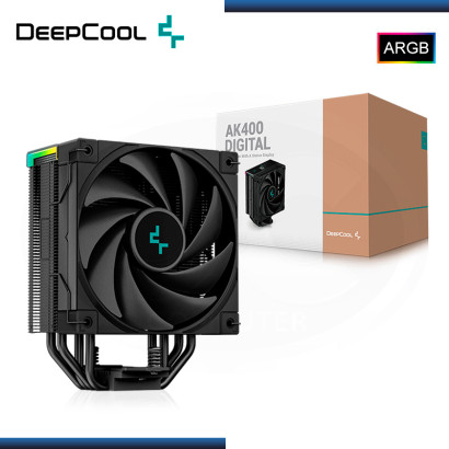 DEEPCOOL AK400 DIGITAL BLACK TIRA LED ARGB REFRIGERACION AIRE AMD/INTEL (PN:R-AK400-BKADMN-G)