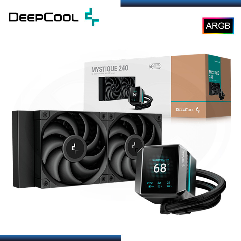 DEEPCOOL MYSTIQUE 240 BLACK ARGB REFRIGERACION LIQUIDO AMD/INTEL (PN:R-LX550-BKDSNC-G-1)