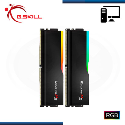 MEMORIA 32GB (16GBx2) DDR5 G.SKILL RIPJAWS M5 RGB BLACK INTEL XMP BUS 6000MHZ (PN:F5-6000J3648D16GX2-RM5RK)