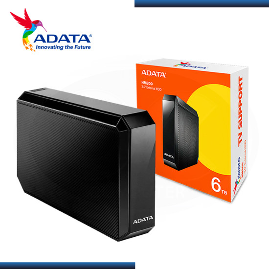 DISCO DURO 6TB EXTERNO ADATA HM800 NEGRO USB 3.2 (PN: AHM800-6TU32G1-CUSBK)