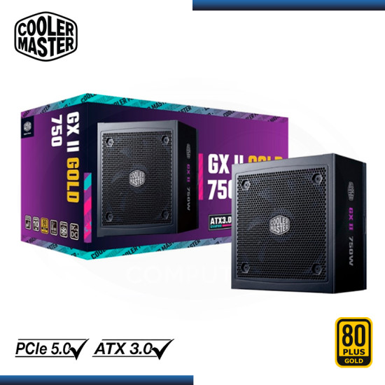 FUENTE COOLER MASTER GX II 750W 80 PLUS GOLD FULL MODULAR (PN:MPX-7503-AFAG-2BUS)