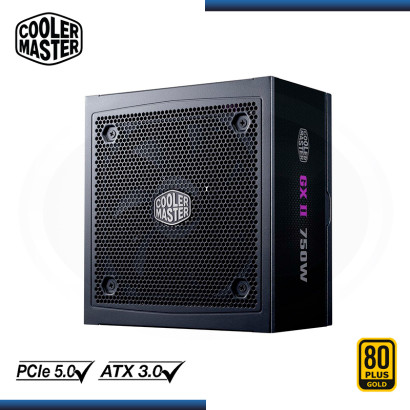 FUENTE COOLER MASTER GX II 750W 80 PLUS GOLD FULL MODULAR (PN:MPX-7503-AFAG-2BUS)