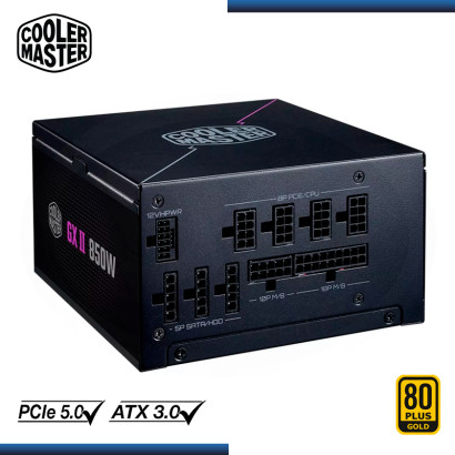 FUENTE COOLER MASTER GX II 850W 80 PLUS GOLD FULL MODULAR (PN:MPX-8503-AFAG-2BUS)