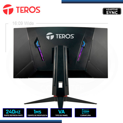 MONITOR LED 27" TEROS TE-2764G CURVO 1920x1080 HDMI DP 1MS/240HZ/ADAPTIVE SYNC