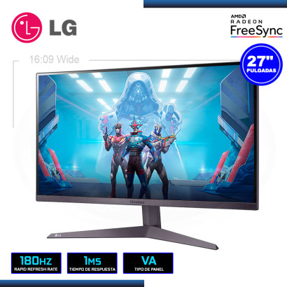 MONITOR LED 27" LG 27GS50F-B ULTRAGEAR 1920x1080 HDMI DP 1MS/180Hz/AMD FREESYNC