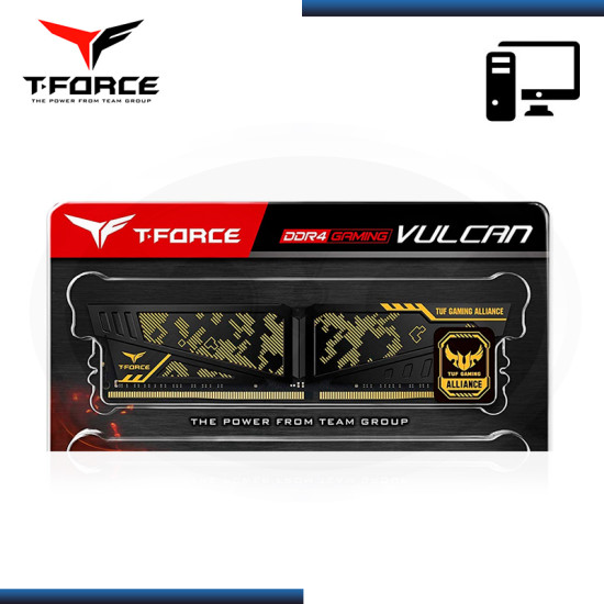 MEMORIA 8GB DDR4 T-FORCE VULCAN Z TUF GAMING ALLIANCE BUS 3200MHz (PN:TLTYD48G3200HC16C01)