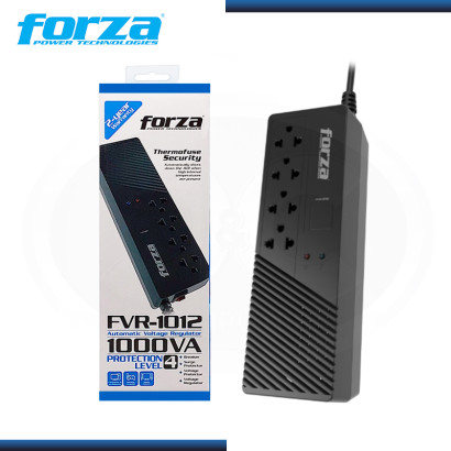 FORZA FVR-1012 ESTABILIZADOR 1000VA/500W 4 TOMAS BLACK