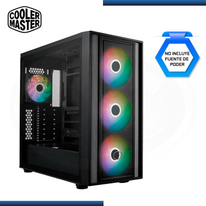 CASE COOLER MASTER MASTERBOX MB600 ARGB BLACK SIN FUENTE VIDRIO TEMPLADO USB 3.2 (PN:MB600-KGNN-S00)