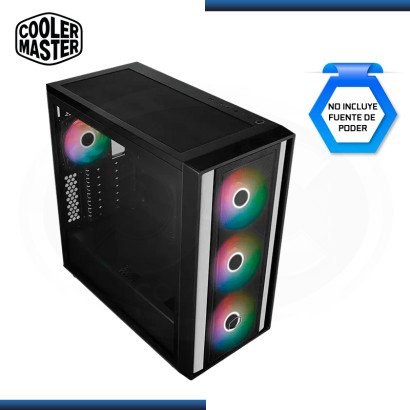 CASE COOLER MASTER MASTERBOX MB600 ARGB BLACK SIN FUENTE VIDRIO TEMPLADO USB 3.2 (PN:MB600-KGNN-S00)