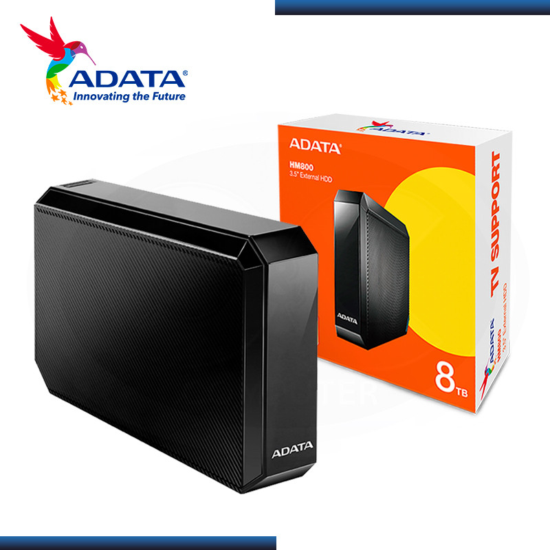 DISCO DURO 8TB EXTERNO ADATA HM800 NEGRO USB 3.2 (PN:AHM800-8TU32G1-CUSBK)