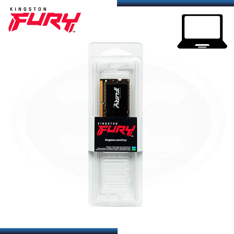 MEMORIA 8GB DDR4 KINGSTON FURY IMPACT SODIMM BUS 3200MHZ (PN:KF432S20IB/8)