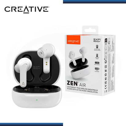 AUDIFONO CREATIVE ZEN AIR TRUE WHITE CON MICROFONO WIRELESS BT IPX4 (PN:51EF1050AA000)