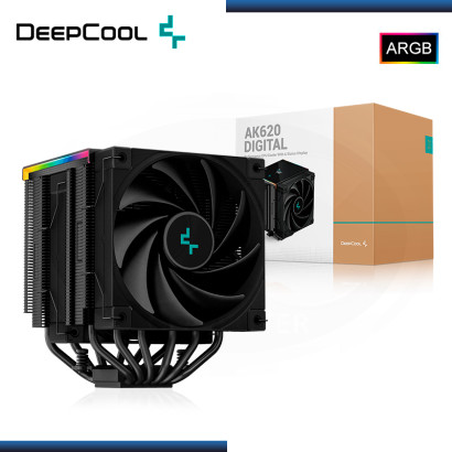 DEEPCOOL AK620 DIGITAL TIRA LED ARGB BLACK REFRIGERACION AIRE AMD/INTEL (PN:R-AK620-BKADMN-G)