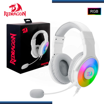 AUDIFONO REDRAGON PANDORA WHITE CON MICROFONO USB + 3.5MM(PN:H350W-RGB)