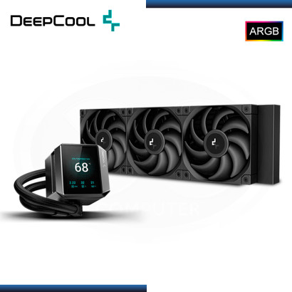 DEEPCOOL MYSTIQUE 360 BLACK ARGB CON PANTALLA LCD TFT REFRIGERACION LIQUIDO AMD/INTEL (PN:R-LX750-BKDSNMP-G-1)