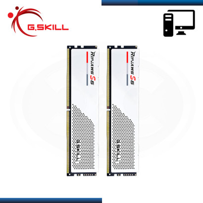 MEMORIA 32GB (16GBx2) DDR5 G.SKILL RIPJAWS S5 WHITE BUS 5600MHz (PN:F5-5600J3636C16GX2-RS5W)