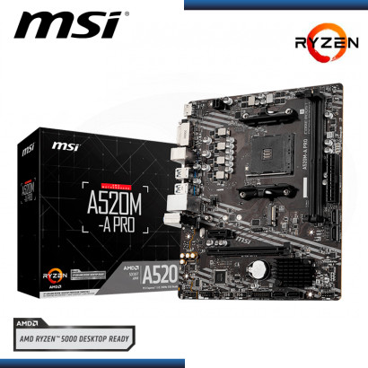 PLACA MSI A520M-A PRO AMD RYZEN DDR4 AM4 (PN:911-7C96-024)