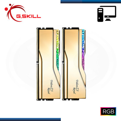 MEMORIA 32GB (16GBx2) DDR5 G.SKILL ROYAL NEO GOLD BUS 6400MHz AMD EXPO (PN:F5-6400J3039G16GX2-TR5NG)