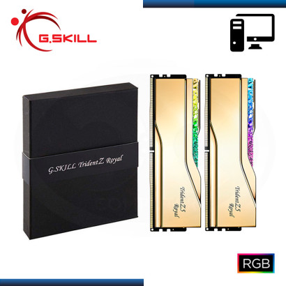 MEMORIA 32GB (16GBx2) DDR5 G.SKILL ROYAL NEO GOLD BUS 6400MHz AMD EXPO (PN:F5-6400J3039G16GX2-TR5NG)