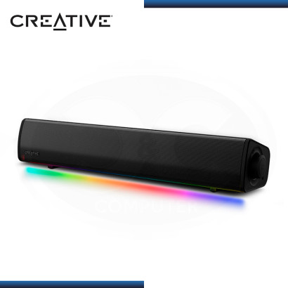 BARRA DE SONIDO CREATIVE SOUND BLASTER GS3 RGB BLACK (24W) CONECTIVIDAD 3.5MM/BLUETOOTH 5.4 (PN:51MF8465AA000)