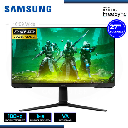 MONITOR LED 27" SAMSUNG LS27DG300ELXPE ODYSSEY G3 1920x1080 HDMI DP 1MS/180Hz/AMD FREESYNC