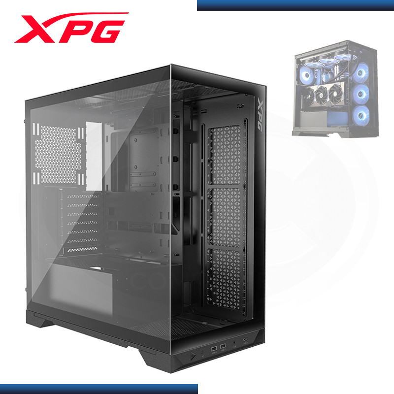 CASE XPG INVADER X BLACK SIN FUENTE VIDRIO TEMPLADO USB 3.2 (PN:INVADERXMTWOF-BKCWW)