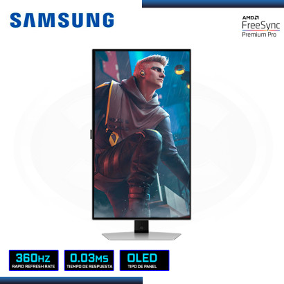 MONITOR OLED 27" SAMSUNG LS27DG600SLXPE ODYSSEY G6 2560x1440 HDMI DP 0.03MS/360Hz/FREESYNC PREMIUM PRO