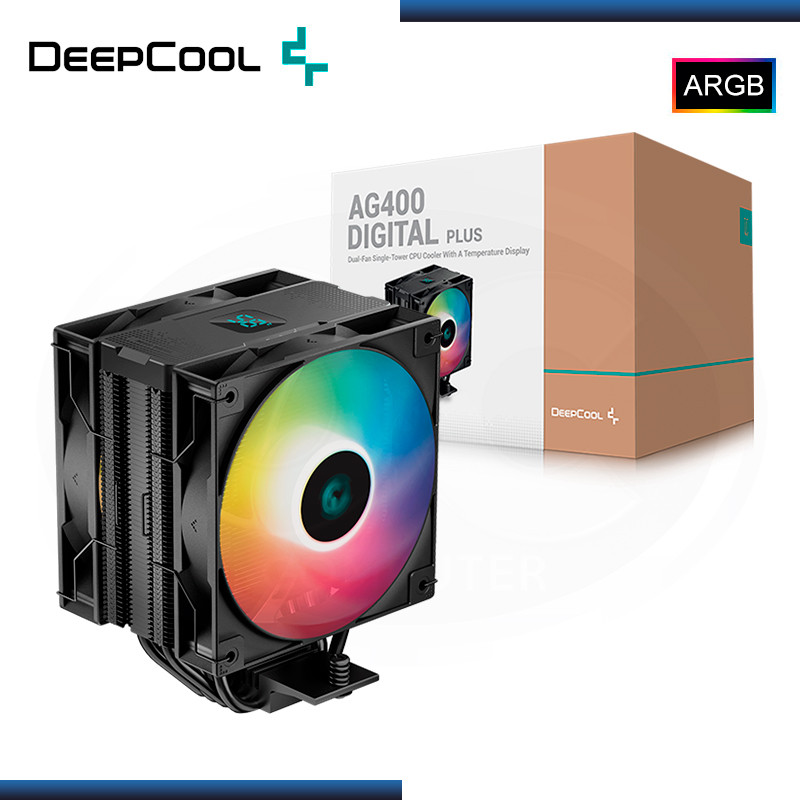 DEEPCOOL AG400 DIGITAL PLUS BLACK ARGB REFRIGERACION AIRE AMD/INTEL (PN:R-AG400-BKADMP-G-1)