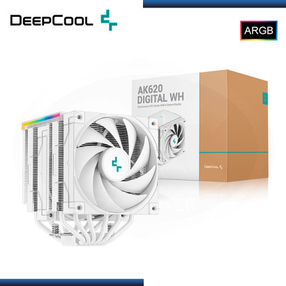 DEEPCOOL AK620 DIGITAL WHITE TIRAS LED ARGB REFRIGERACION AIRE AMD/INTEL (PN:R-AK620-WHADMN-G)