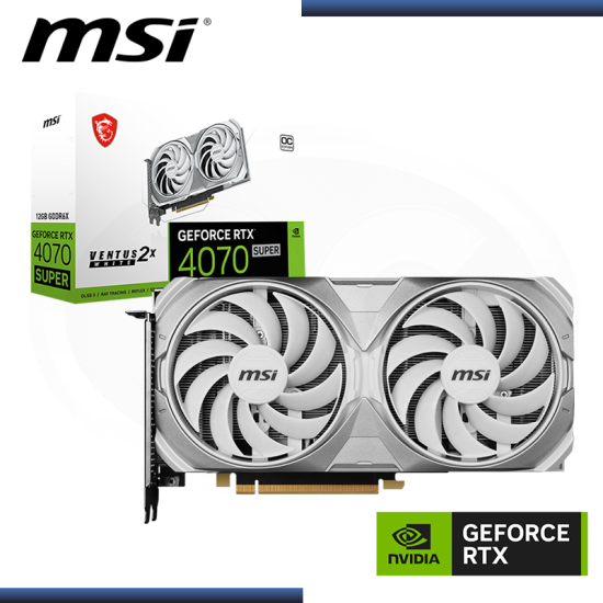 MSI GEFORCE RTX 4070 SUPER 12GB GDDR6X 192BITS VENTUS 2X WHITE OC (PN:912-V513-831)