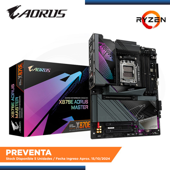 PLACA AORUS MASTER X870E AMD RYZEN AM5 DDR5