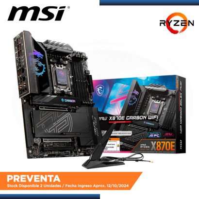 PLACA MSI MPG X870E CARBON WIFI AMD RYZEN AM5 DDR5