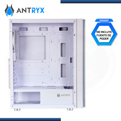 CASE ANTRYX RX-260 WHITE FIXED-RGB SIN FUENTE VIDRIO TEMPLADO USB 3.0/USB 2.0 (PN:AC-RX260WFR)