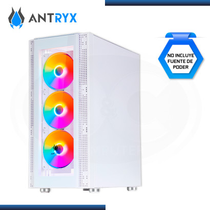 CASE ANTRYX RX-260 WHITE FIXED-RGB SIN FUENTE VIDRIO TEMPLADO USB 3.0/USB 2.0 (PN:AC-RX260WFR)