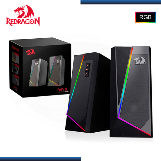 PARLANTES REDRAGON ANVIL GS520 BLACK RGB (10W) CONECTIVIDAD USB + 3.5MM