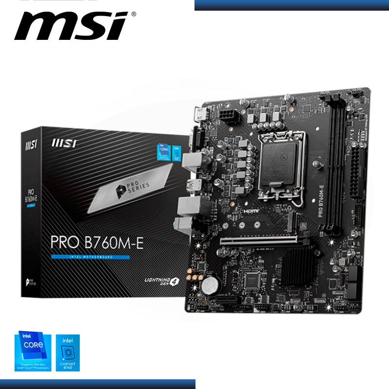 PLACA MSI PRO B760M-E DDR5 LGA 1700 (PN:911-7D48-048)