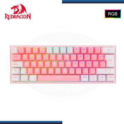 TECLADO REDRAGON FIZZ PRO K616-RGB PINK WHITE MECANICO ESPAÑOL USB-C/BLUETOOTH/WIRELESS (PN:K616-RGB-PW-SP)