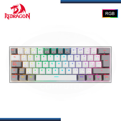 TECLADO REDRAGON FIZZ PRO K616-RGB WHITE GREY MECANICO ESPAÑOL USB-C/BLUETOOTH/WIRELESS (PN:K616-RGB-WG)