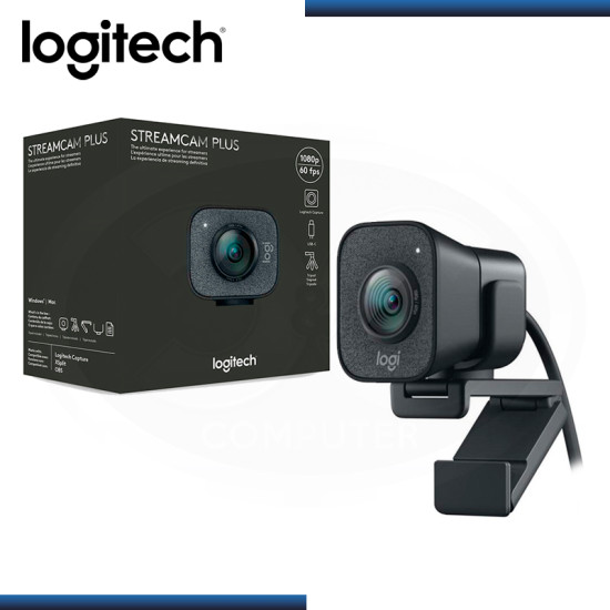 WEBCAM LOGITECH STREAMCAM PLUS FHD 1080P BLACK (PN:960-001280)