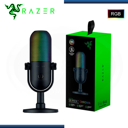 MICROFONO RAZER SEIREN V3 BLACK RGB CHROMA STREAMING SUPERCARDIOIDE CON SENSOR TOUCH SILENT (PN:RZ19-05060100-R3U1)