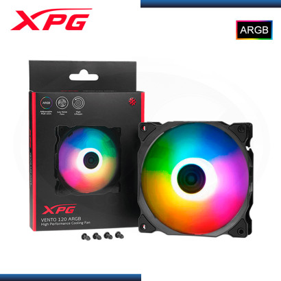 XPG VENTO 120 ARGB BLACK 120mm COOLER PARA CASE (PN:VENTO120ARGB-BKCWW)