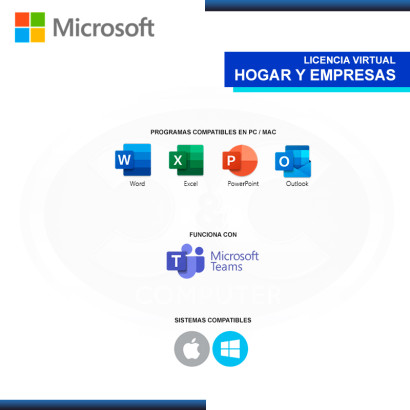 MICROSOFT OFFICE HOGAR Y EMPRESAS ESD 1PC 2024 ESPAÑOL LICENCIA VIRTUAL (PN:EP2-06608)