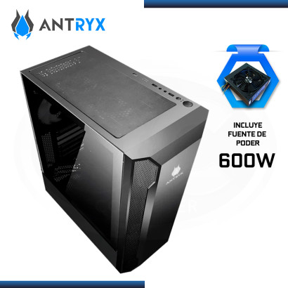 CASE ANTRYX RX 430U ARGB CON FUENTE B600W + CINTA LED VIDRIO TEMPLADO USB 3.0/USB 2.0 (PN:AC-RX430UK-600CP) BAD BOX